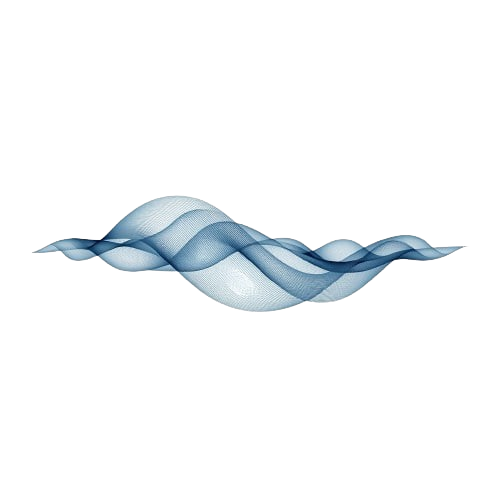 Blue wave-like pattern on a white background