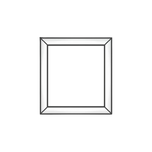 Square mirror with decorative frame on a white background