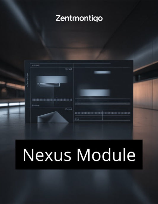Zentmontiqo Nexus Module packaging in a modern indoor setting