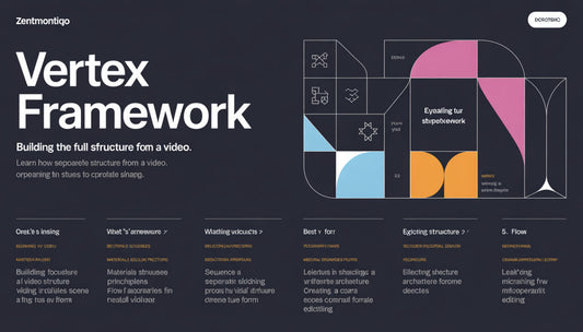 Vertex Framework webpage with geometric design elements on a dark background